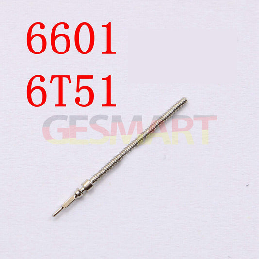 Replacement watch winding stem for Miyota 6601 6T51 movement, durable and precise fit part.