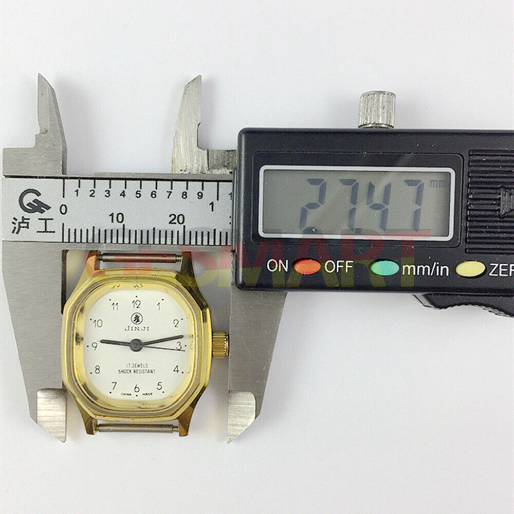 Montre mécanique manuelle SHANGHAI JINJI pour femme, boîtier doré à 17 chiffres, clous