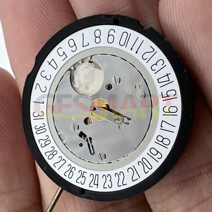 H2 Ronda 515 quartz watch movement with date at 6, Swiss parts, high canon pinion by H2