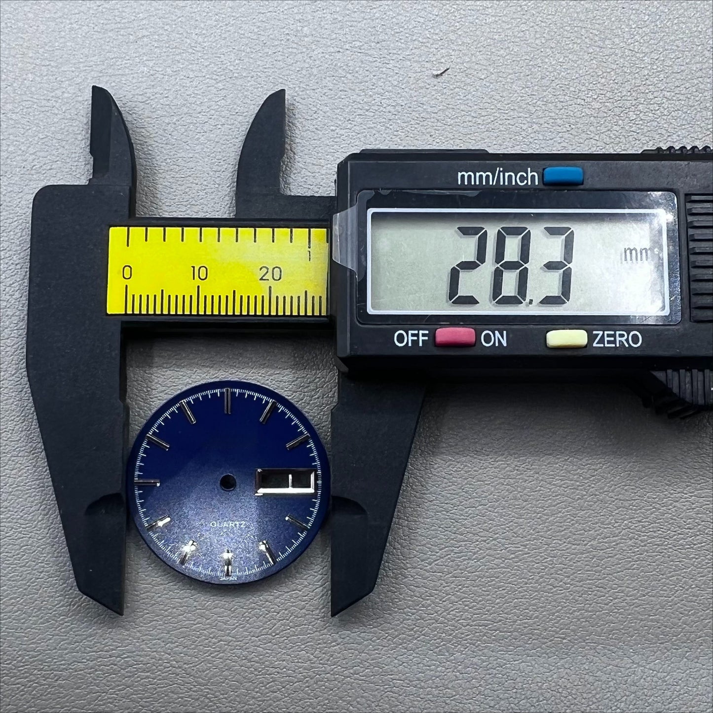 No Lume Blue 28.5mm Datejust dial, silver nails, fits 2305 movement watches.