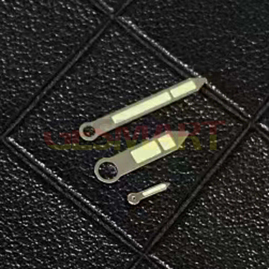 Aiguilles de montre luminescentes vert clair avec garniture argentée pour ETA6497/6498 ST3600/ST3620 ST3621