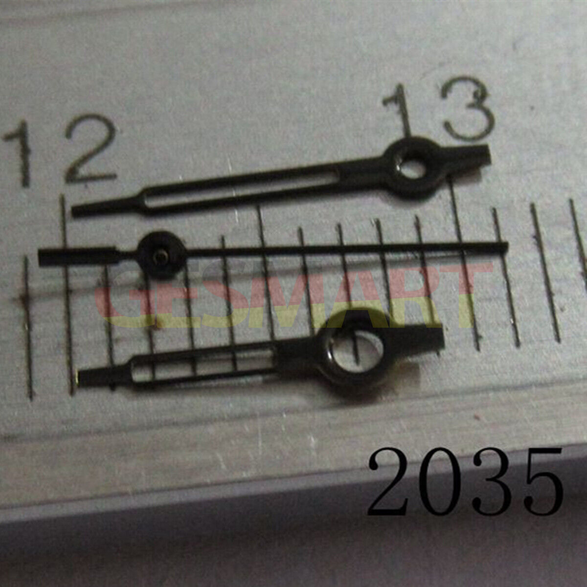 Black painted hollow watch hand for Miyota 2035-2315 movements, precise and stylish accessory.