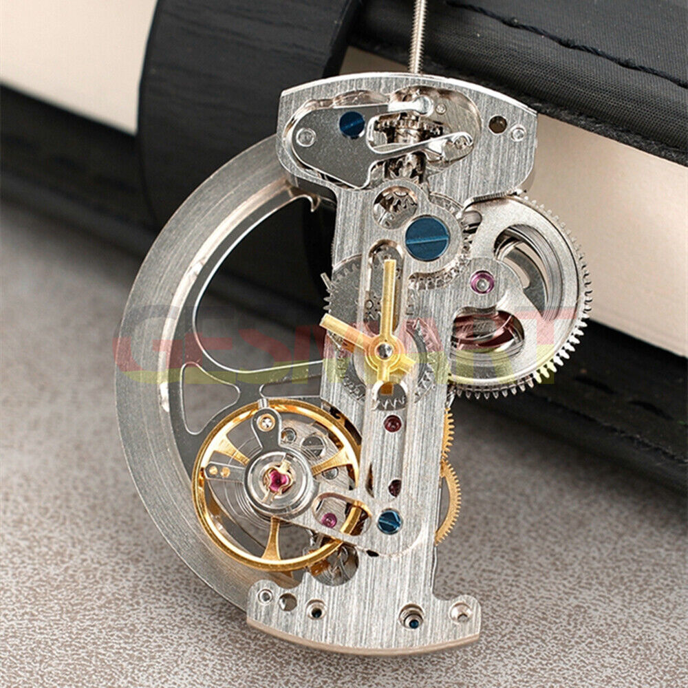 Asian LG0807 silver rectangular watch balance wheel showcasing automatic mechanical movement detail.