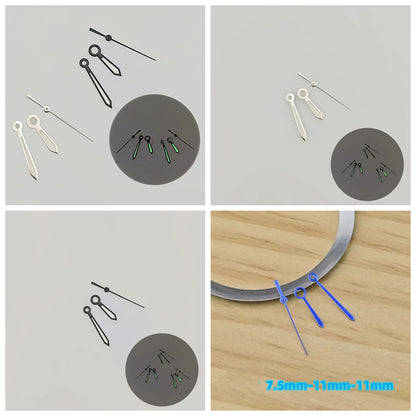 Black/Silver/Blue Green Luminous Watch Hands for NH35/NH36