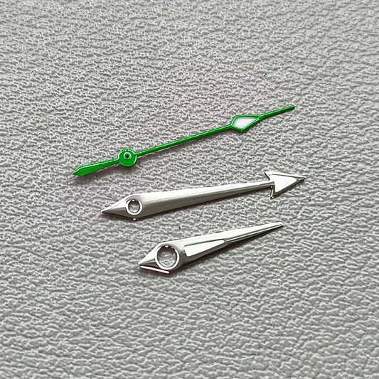 2 Sets Silver Trim Green Second Hand Watch Hands for ETA2892 2824 2834 2836 2846