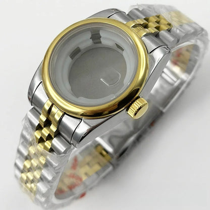 Ladies 31MM Round Bezel Sapphire Glass Jubilee bracelet Watch Case Fit NH05 NH06