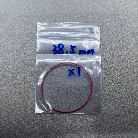 Set of 5 Teflon watch gasket O-rings 38.5mm for Tissot T063, T035, T099 models, ensuring water resistance.