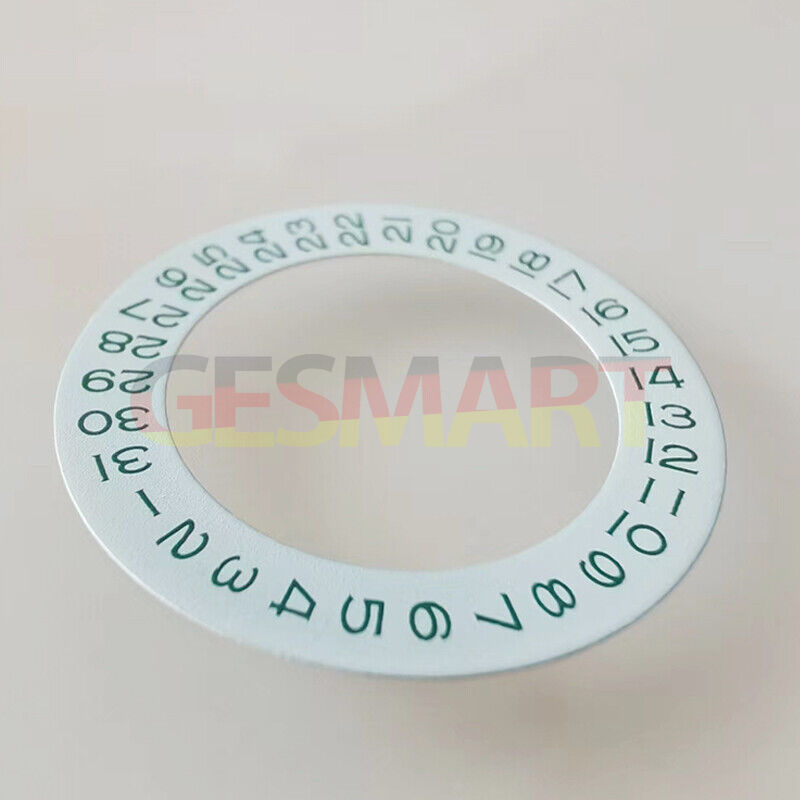 Green font date wheel overlay for ETA2824, 2836, Miyota 8215/8200 watch movements with date at 3 o?clock.