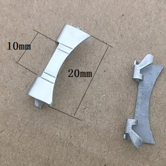 Bracelet de montre en acier inoxydable argenté 10 x 20 mm avec barrettes à ressort incurvées, n° 74