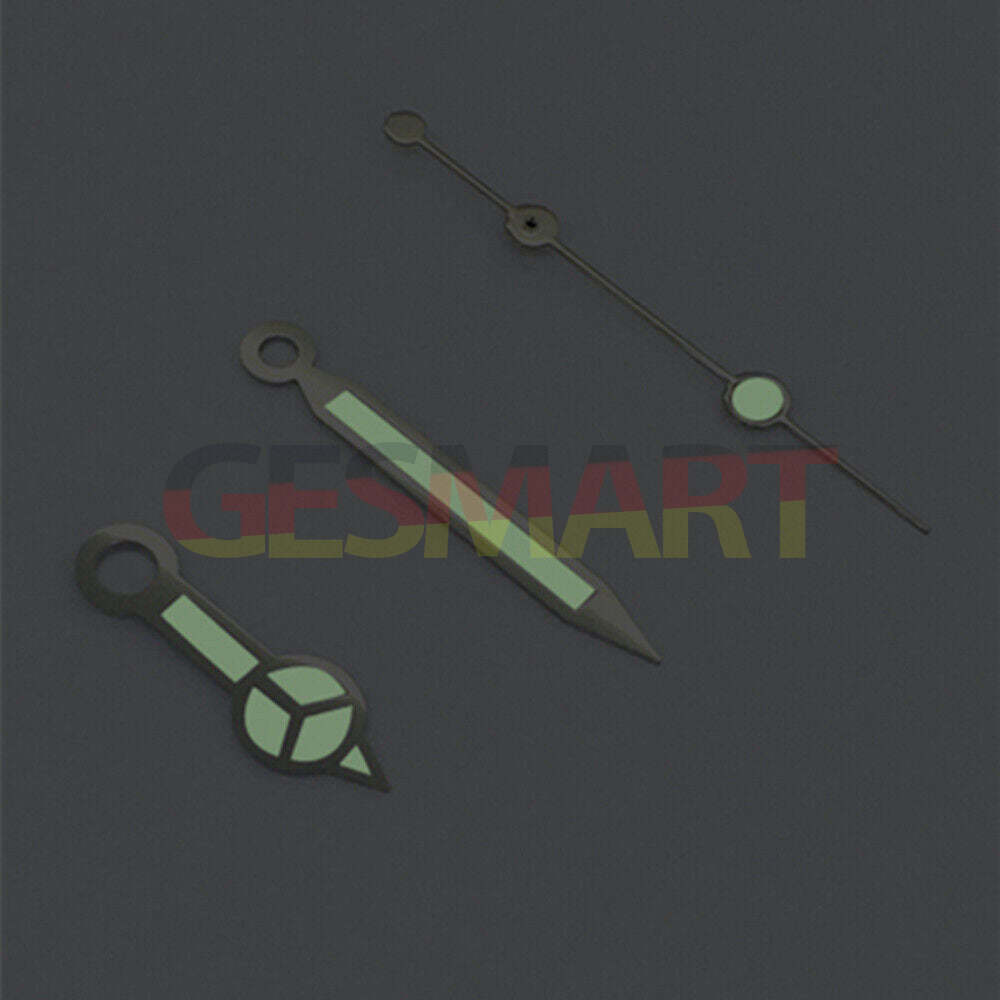 Classic silver trim green luminous watch hands designed for Asian 8215/2813/8205 movement, enhancing visibility and style.