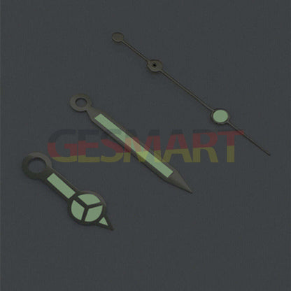 Classic silver trim green luminous watch hands designed for Asian 8215/2813/8205 movement, enhancing visibility and style.