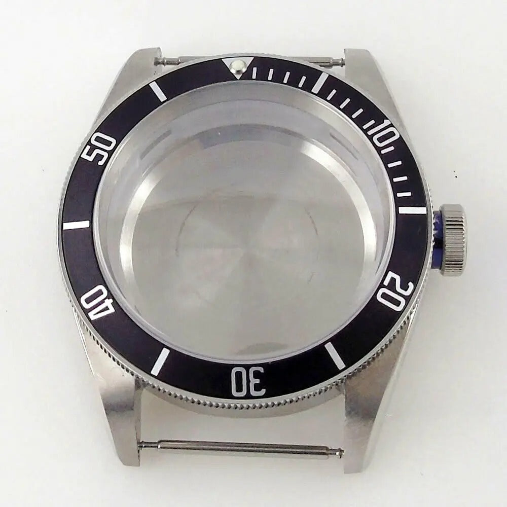 40mm Bliger Solid Steel Sapphire Glass Watch Case Fit For NH35 NH36 Black Bay