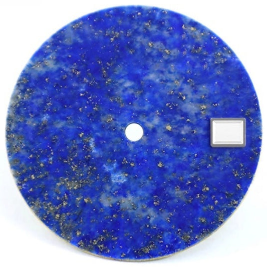 Windown Blue Lapis Lazuli 28.5mm watch dial, natural stone texture, compatible with NH35 movement, no logo.