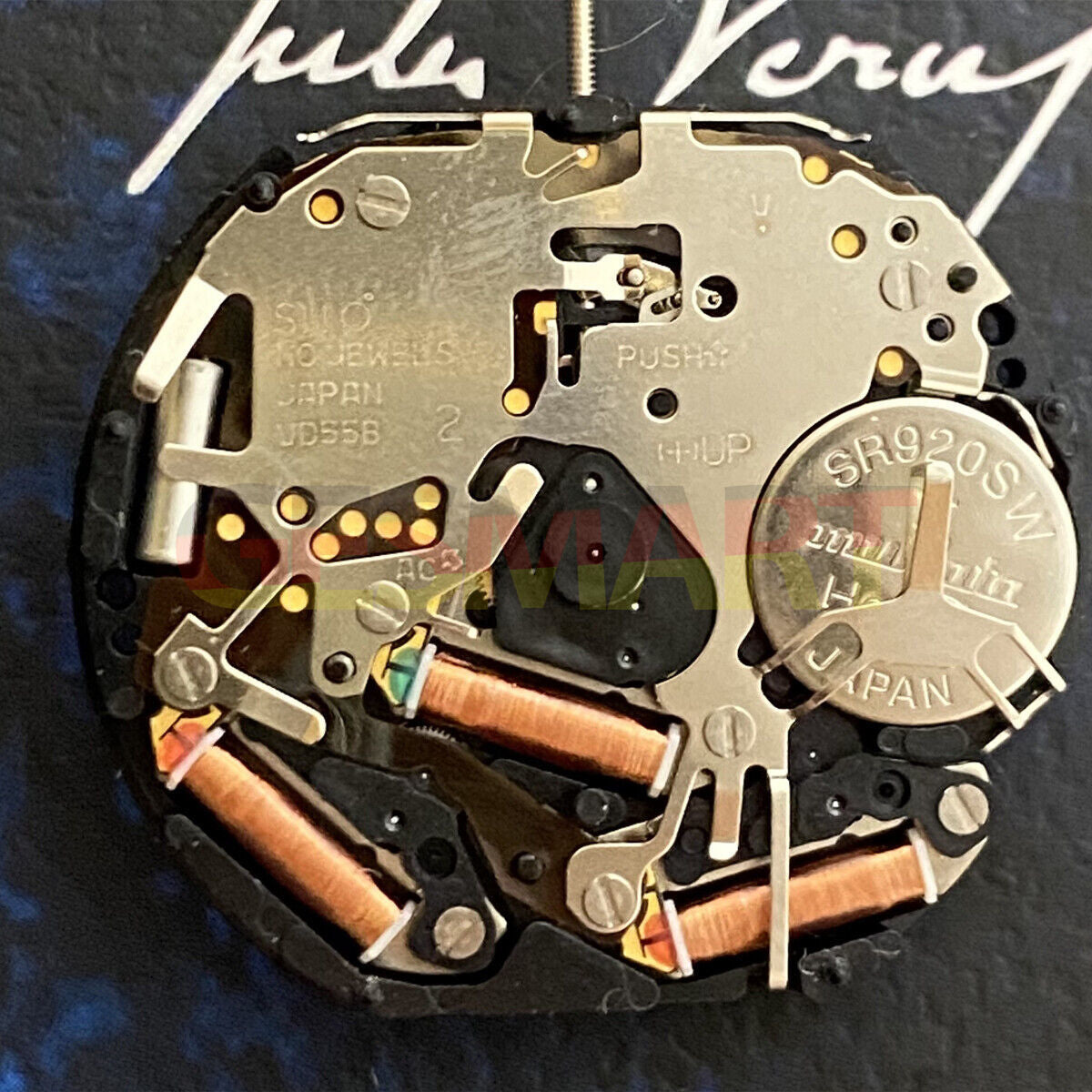 Hattori Epson VD55 quartz watch movement for precise timekeeping and reliable watch repairs.