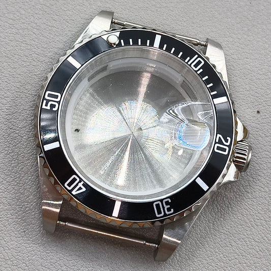 40MM Black Watch Case for MIYOTA 8215 2813 3804 2836 Case Back Cover Sapphire Glass