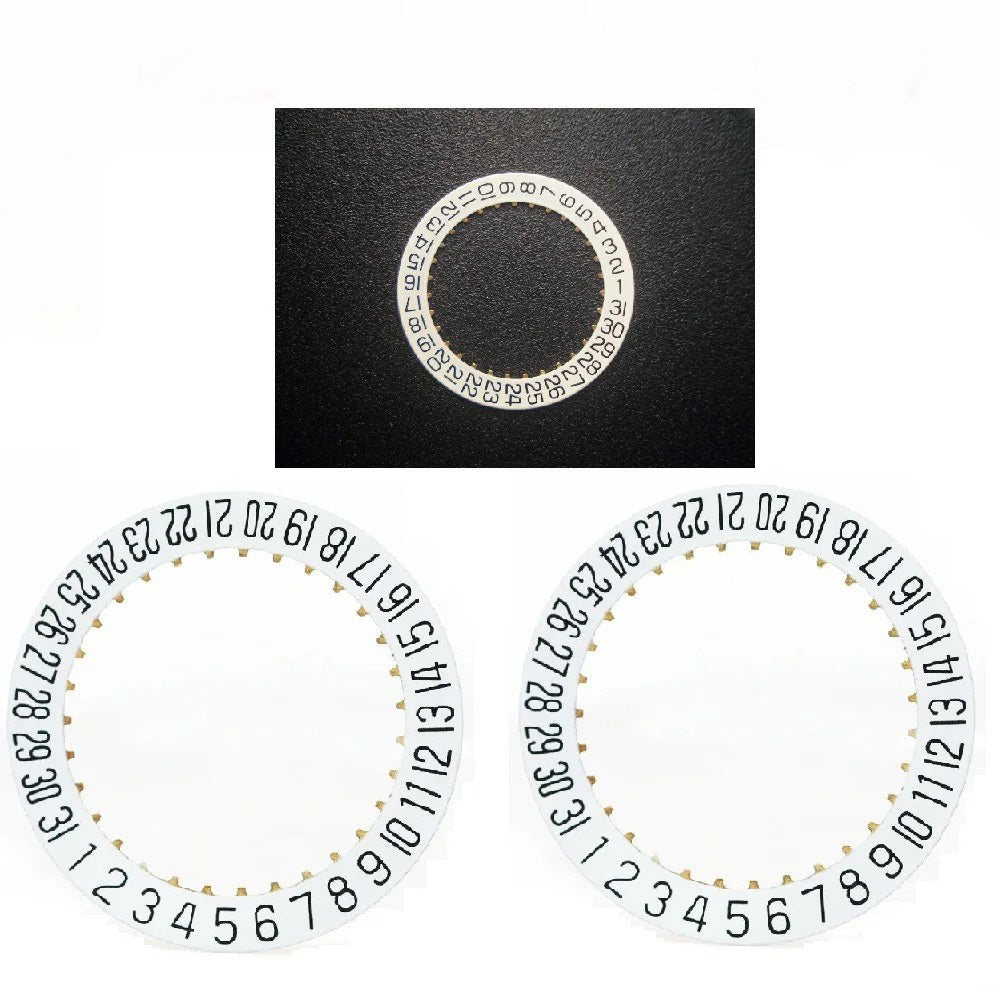 Date wheel disc replacement set for ETA 2804-2 watch movement, 2 of 5PCS, precision repair parts.