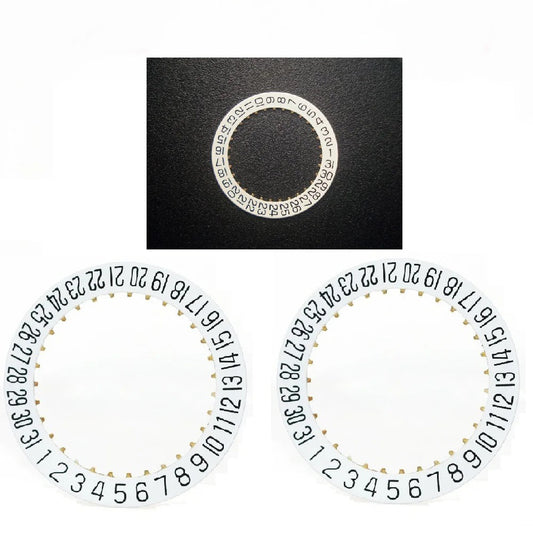 Date wheel disc replacement set for ETA 2804-2 watch movement, 2 of 5PCS, precision repair parts.