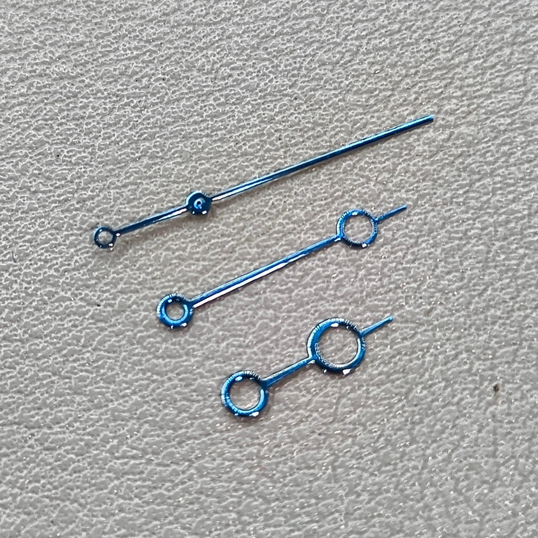 2 Sets No Lume Modified 12.5mm Blue Circle Hollow Watch Hands for NH35/36 NH38 NH72