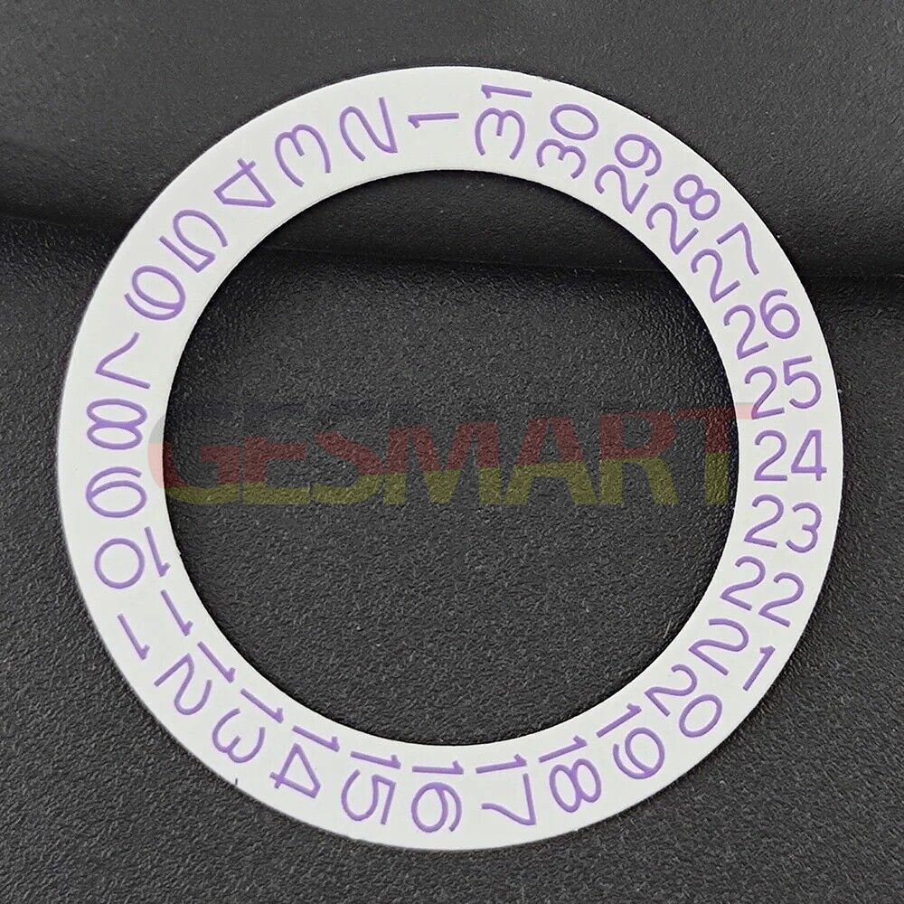 Purple date disk overlay for NH35 NH36 watch movement, adding vibrant style and customization.