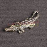 Solid Copper Crocodile Trinket Hand Carved Bronze Model Figurines