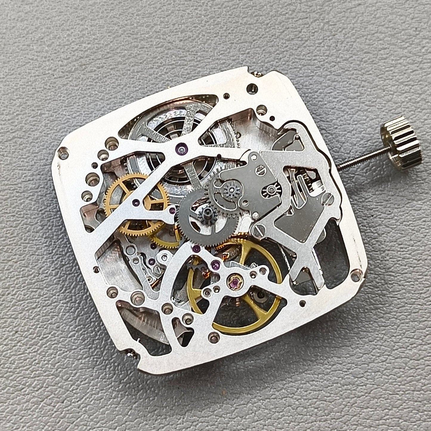 Silver Tianjin Seagull ST25 Square Automatic Mechanical Movement 3 Hands Hollow