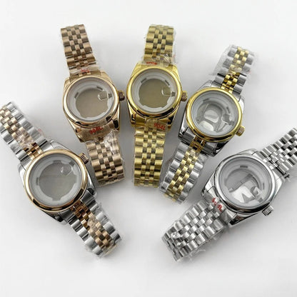 31MM Round Bezel Sapphire Glass Jubilee bracelet Watch Case Ladies Fit NH05 NH06