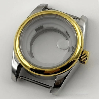 Ladies 31MM Round Bezel Sapphire Glass Jubilee bracelet Watch Case Fit NH05 NH06