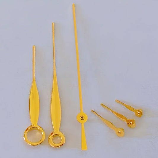 Golden leaf-shaped watch hands for ETA/Dandong 7750 movement, ideal for precise watch repairs.