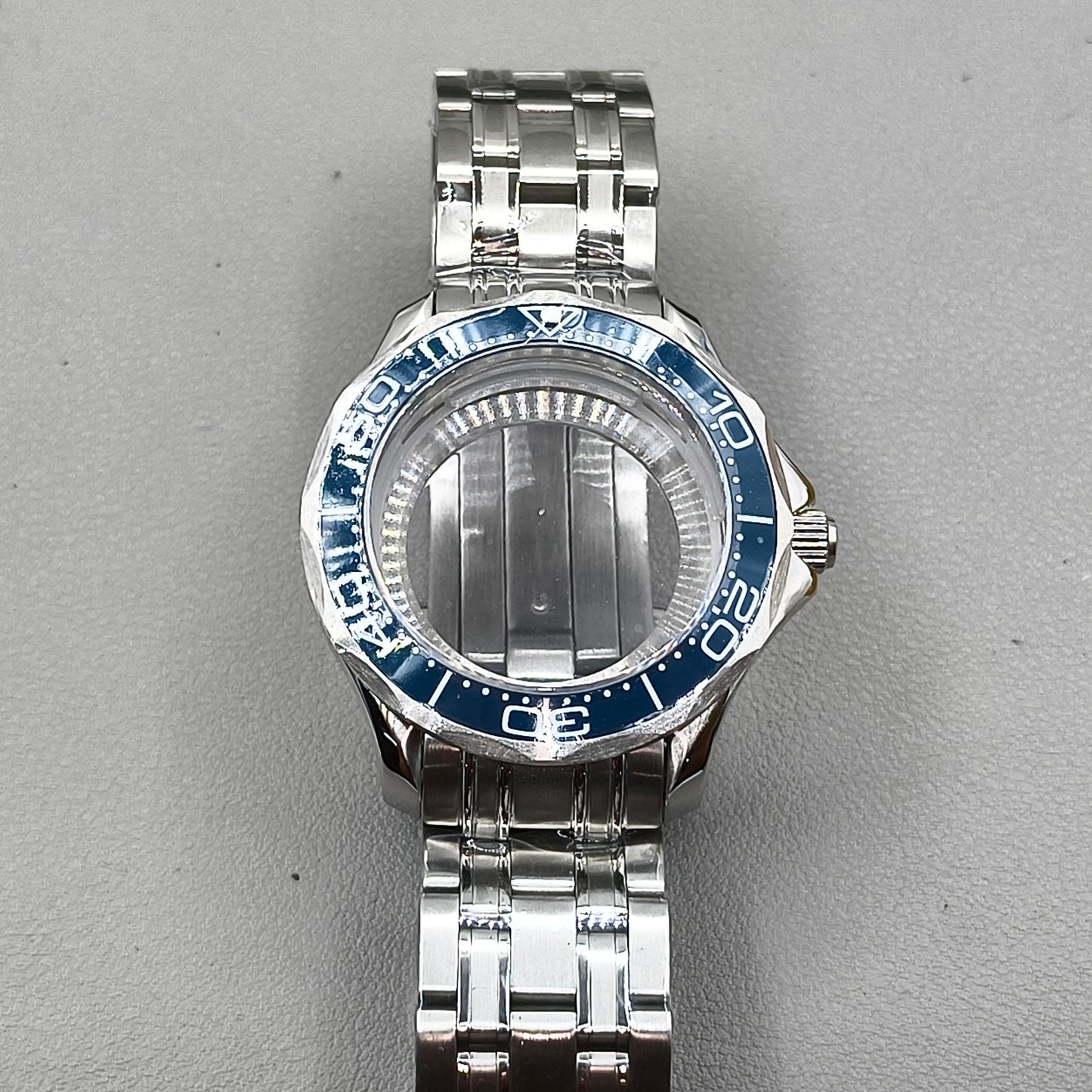 41mm 316L Silver Watch Case for Seamaster 300 NH35 NH36 NH38 NH34 Sapphire Glass
