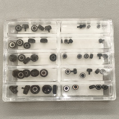 Assortment 50 PIECES/Box Waterproof Black Watch Crown Stainless Steel