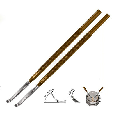 Bergeon 30018 watch hand lifters set for precise watchmaker repairs and delicate adjustments.