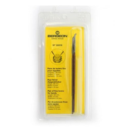 Bergeon 30018 watch hand lifting levers set for precise watchmaker repairs and adjustments.