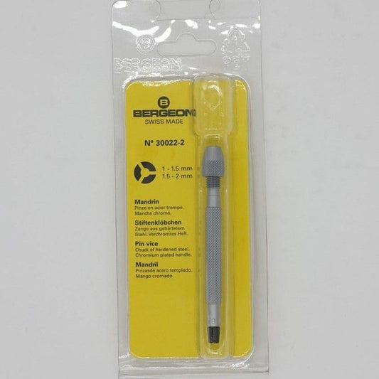 Bergeon 30022-2 pin vise, 90mm length with adjustable jaws 0.50-1.50mm for precise watch repair tasks
