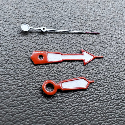 Arrow Shape Red Pointed Orange Trim Watch Hands Fit for NH35 NH36 NH38 NH39 NH34