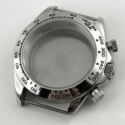 Daytona 40mm Mens Watch Steel Case for Daytona VK63 VK64 Case Fits 20mm Strap