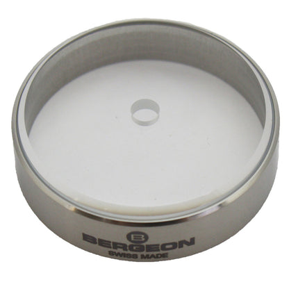 Bergeon 30105 hairspring holder with 3.5mm center hole, precision watchmaking tool for delicate accessory handling.