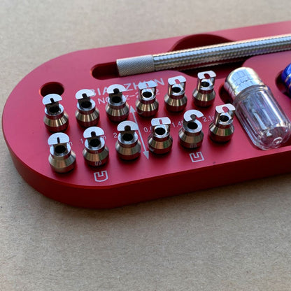 Watch Repair Tool with 12 precision tips, ensures safe hand removal for watchmakers.