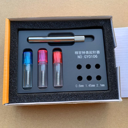 Stainless steel watch hand remover, precision tool for safe dial hand removal.