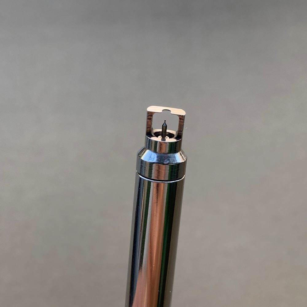 Stainless steel watch hand remover tool, designed for precise, damage-free hand removal on watch dials.