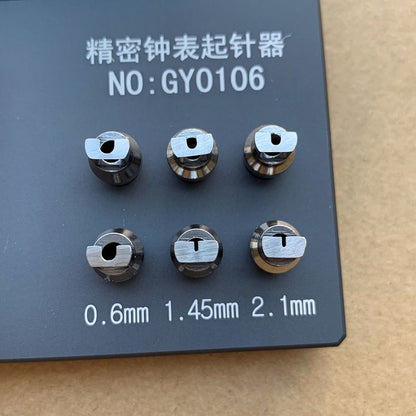 Stainless steel watch hand remover tool, precise hand detachment for watch repairs.