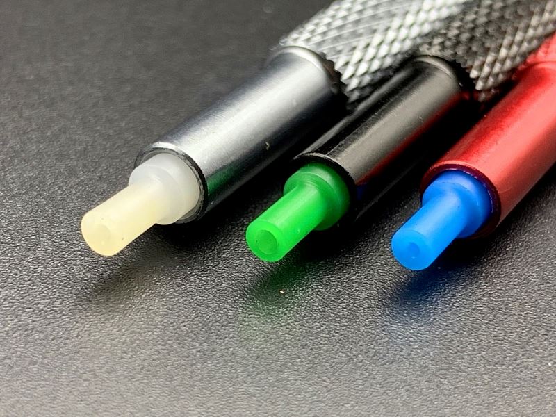 Set of 3 double-headed plastic watch hand tools for precise fitting and pressing.