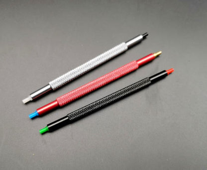 Set of 3 7404 double-headed plastic watch hands tools for precise fitting and pressing.