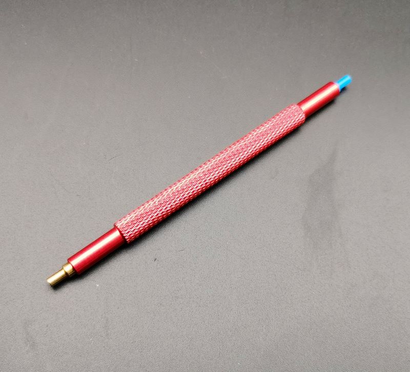 Set of 3 7404 double-headed plastic watch hands tools for precise fitting and pressing.