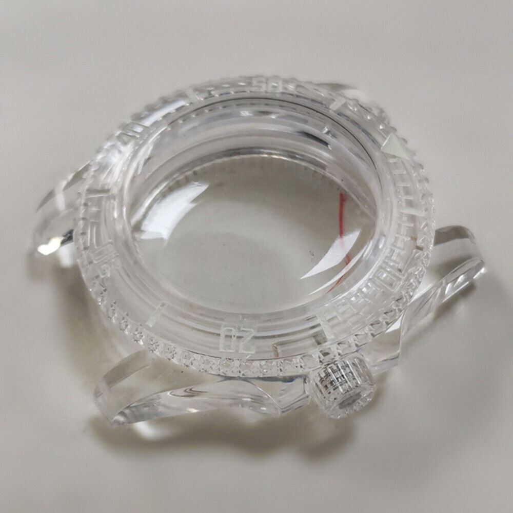 40MM green luminous plastic watch case with acrylic mirror for 8215, 8200 movements.