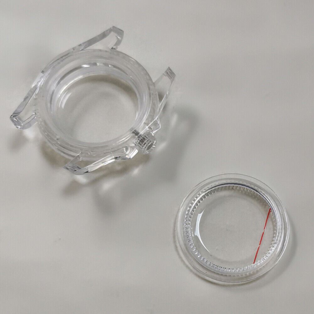 40MM green luminous plastic watch case with acrylic mirror, compatible with 8215 8200 821A 2813 movements.