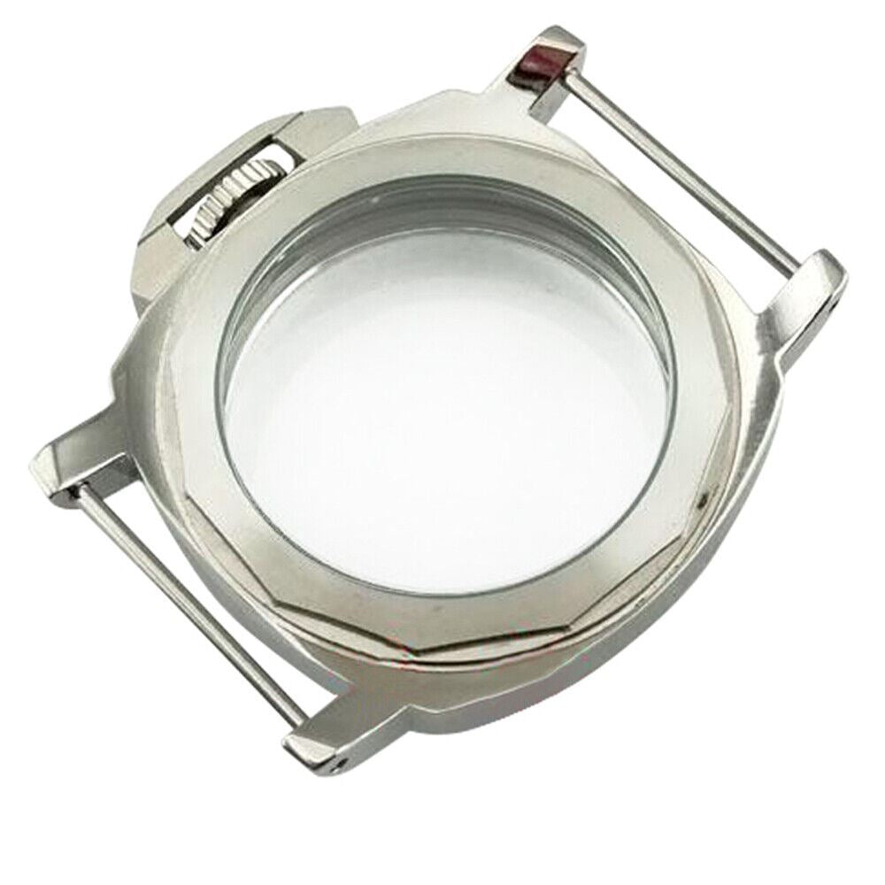 Polished 44MM stainless steel watch case, compatible with ETA6497/6498 & ST3600/ST3620 movements.