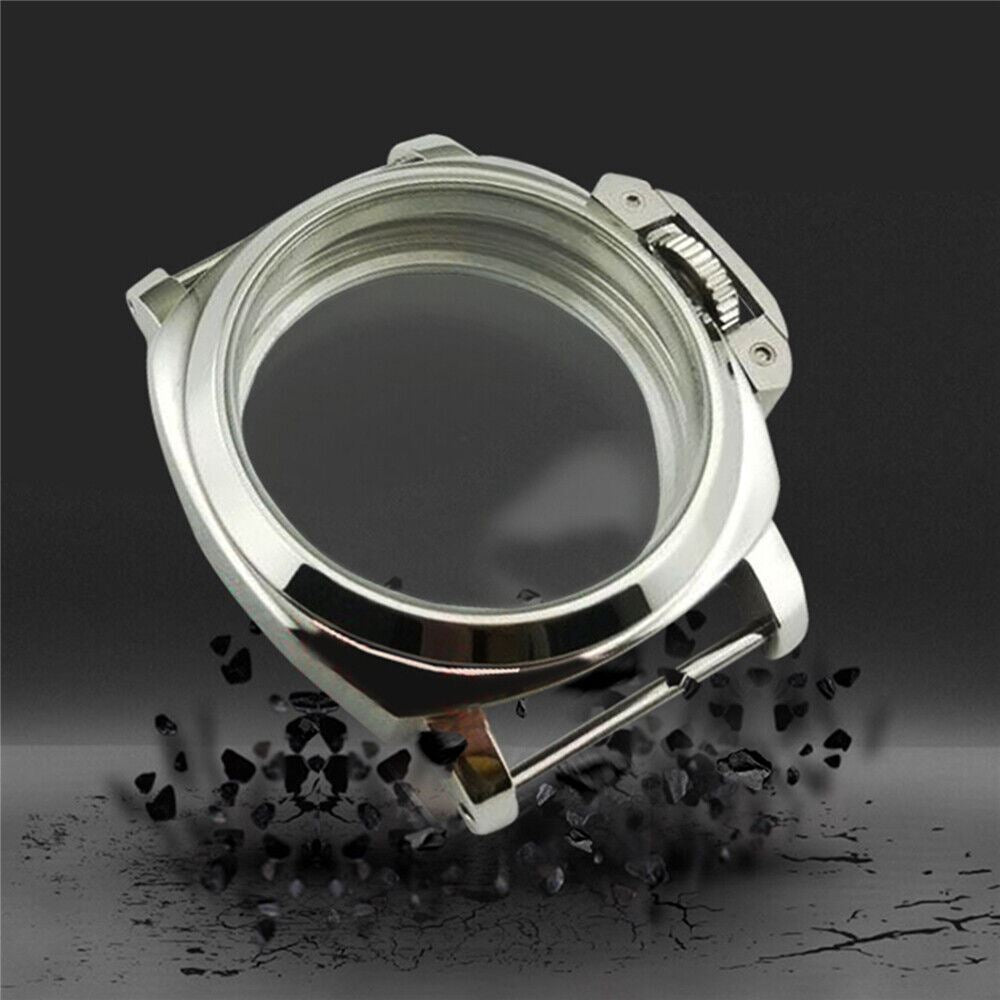 Polished 44MM stainless steel watch case for ETA6497/6498, fits ST3600/ST3620, high-quality brand accessory.
