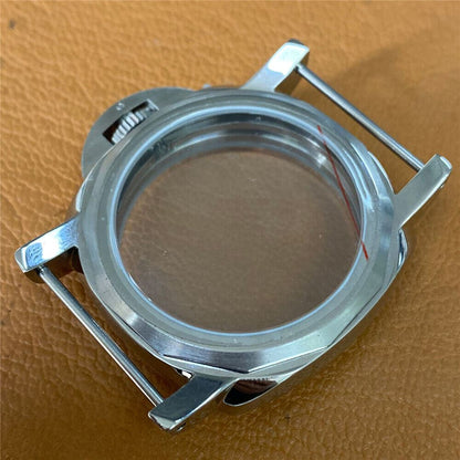 Officine Panerai 47mm stainless steel PAM watch case for ETA 6497/6498 movement, durable design.