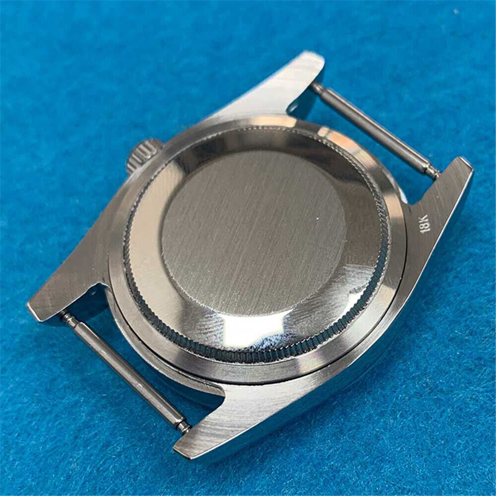 36MM steel watch case with mineral glass, fits 8215/2813/8205/8200 movements, durable watch accessory.