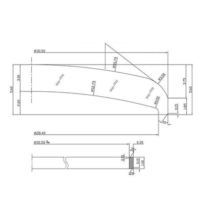 Plano-convex sapphire watch glass 30.5x5.6mm offers durable, clear protection for universal watch repair.